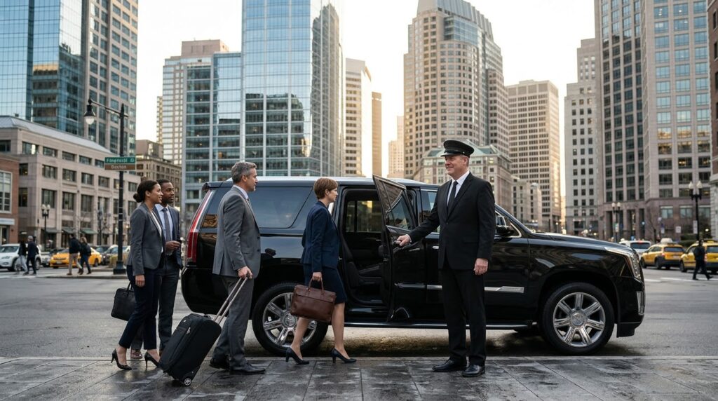 Corporate Coach limo service in Boston MA